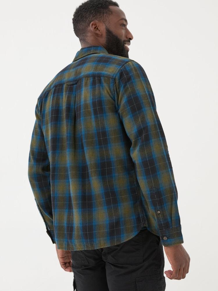 Fat Face Blue Long Sleeve Kent Check 100% Cotton Shirt