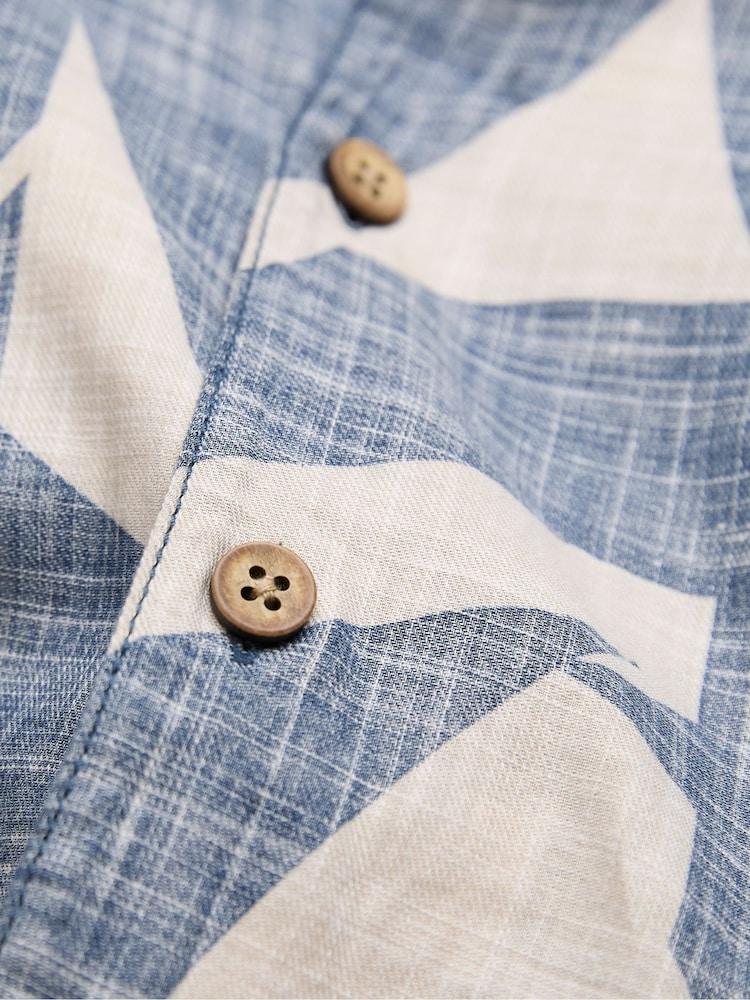 fat face Blue Short Sleeve Relaxed Fit Art Print Shirt