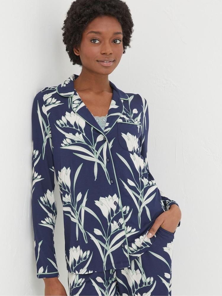 Fat Face Blue Spring Blooms Jersey Pyjama Nightshirt