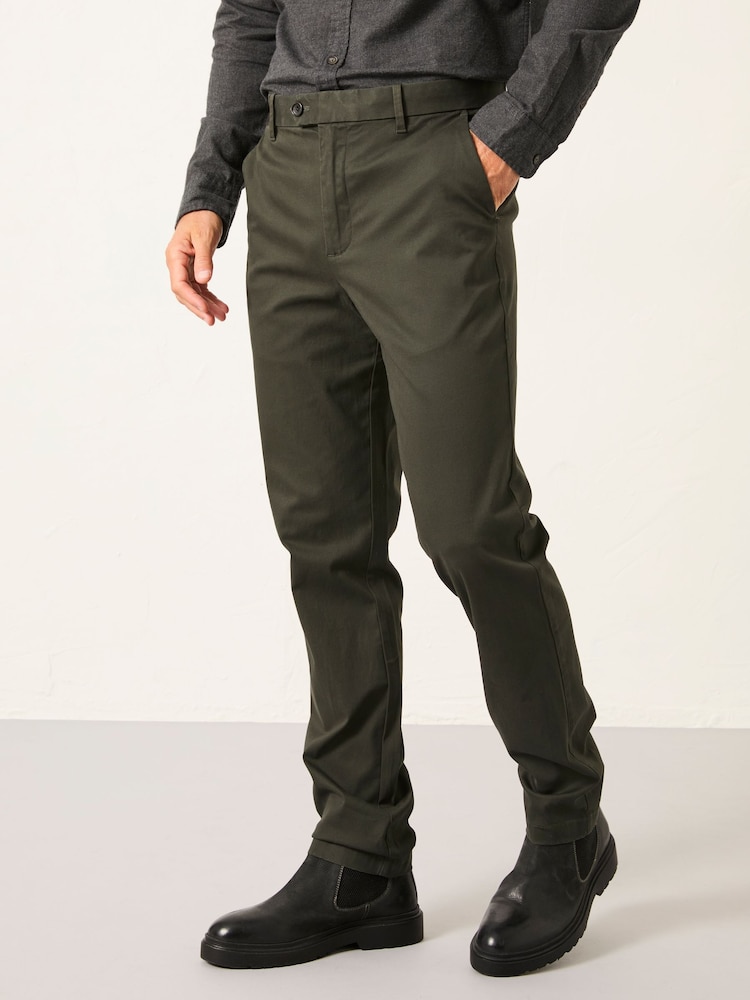 Fat Face Bosbury Dark Green Tailored Fit Smart Chino Trousers