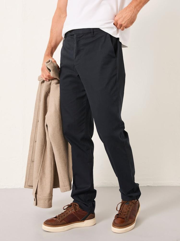 Fat Face Bosbury Dark Navy Tailored Fit Smart Chino Trousers
