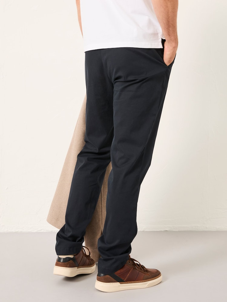 Fat Face Bosbury Dark Navy Tailored Fit Smart Chino Trousers