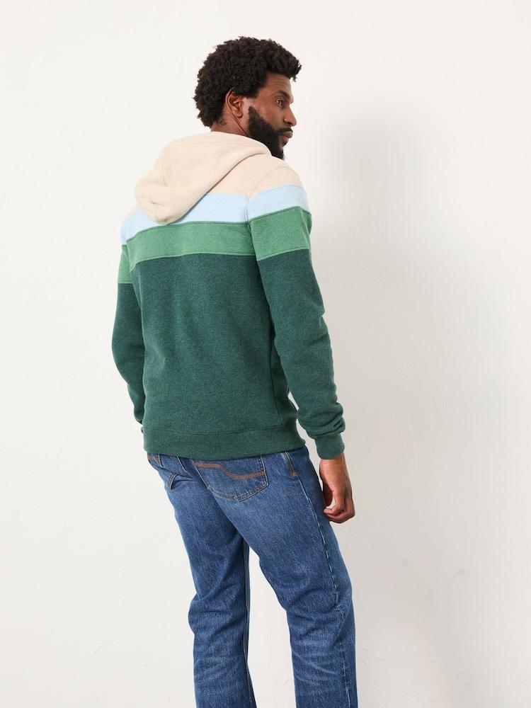 Fat Face Brooke Green Cut And Sew Zip Through Hoody