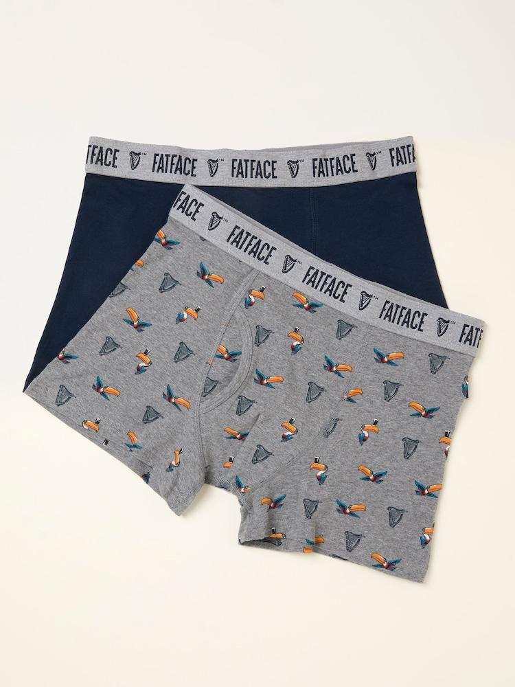 Fat Face Burgundy Red 2 Pack Of Highland Cow Boxers