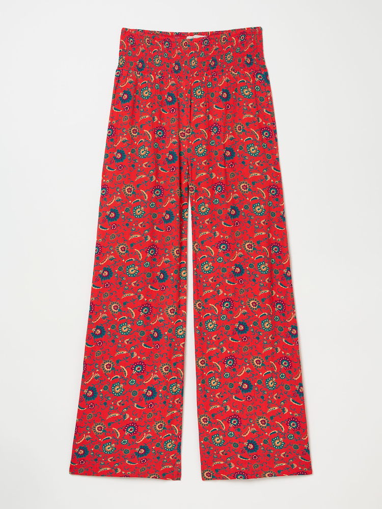 fat face Burnt Orange Utopia Paisley Wide Leg Palazzo Trousers