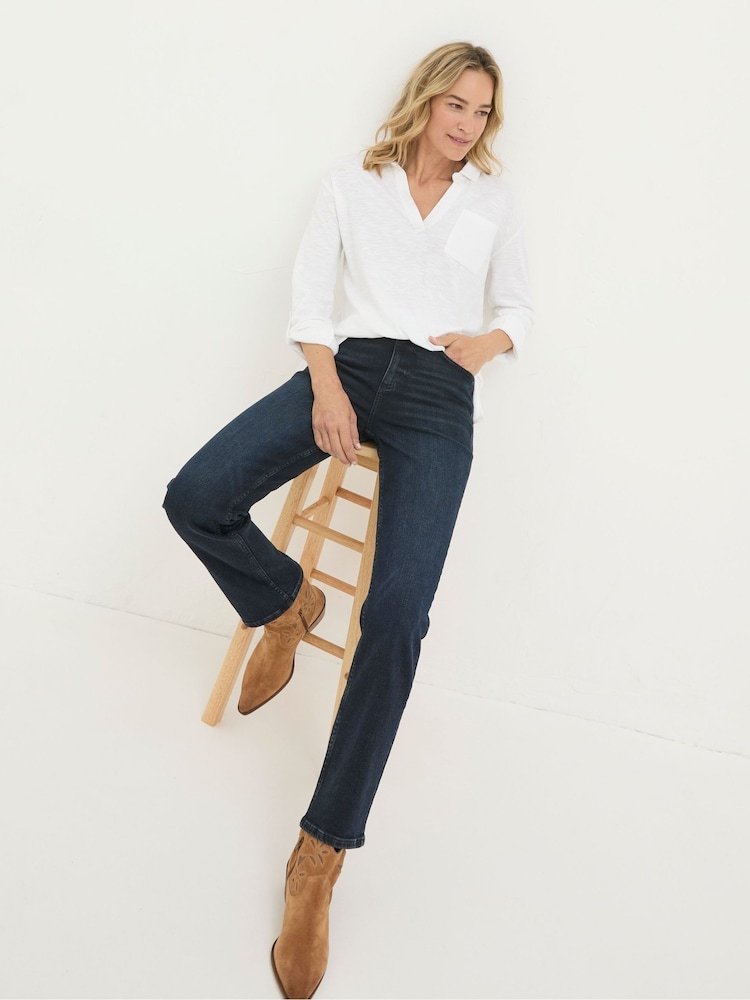 Fat Face Carmel Denim Dark Blue Comfort Straight Jeans