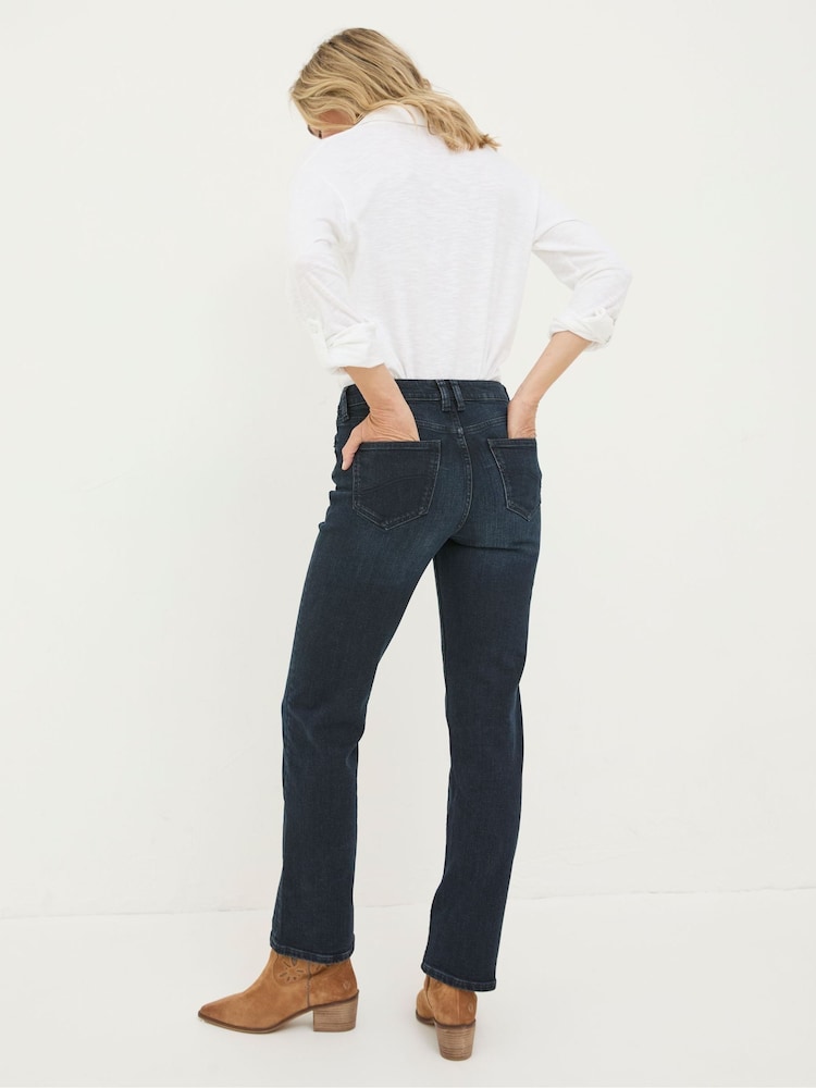 Fat Face Carmel Denim Dark Blue Comfort Straight Jeans