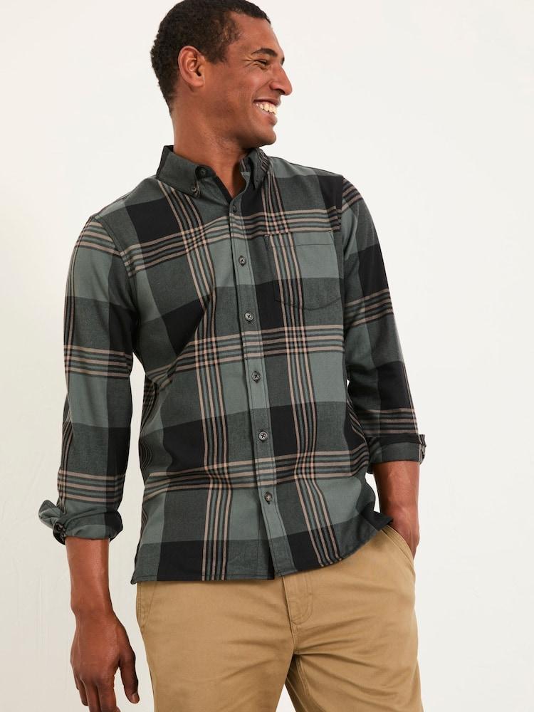 Fat Face Chale Emerald Green Long Sleeve Check Shirt