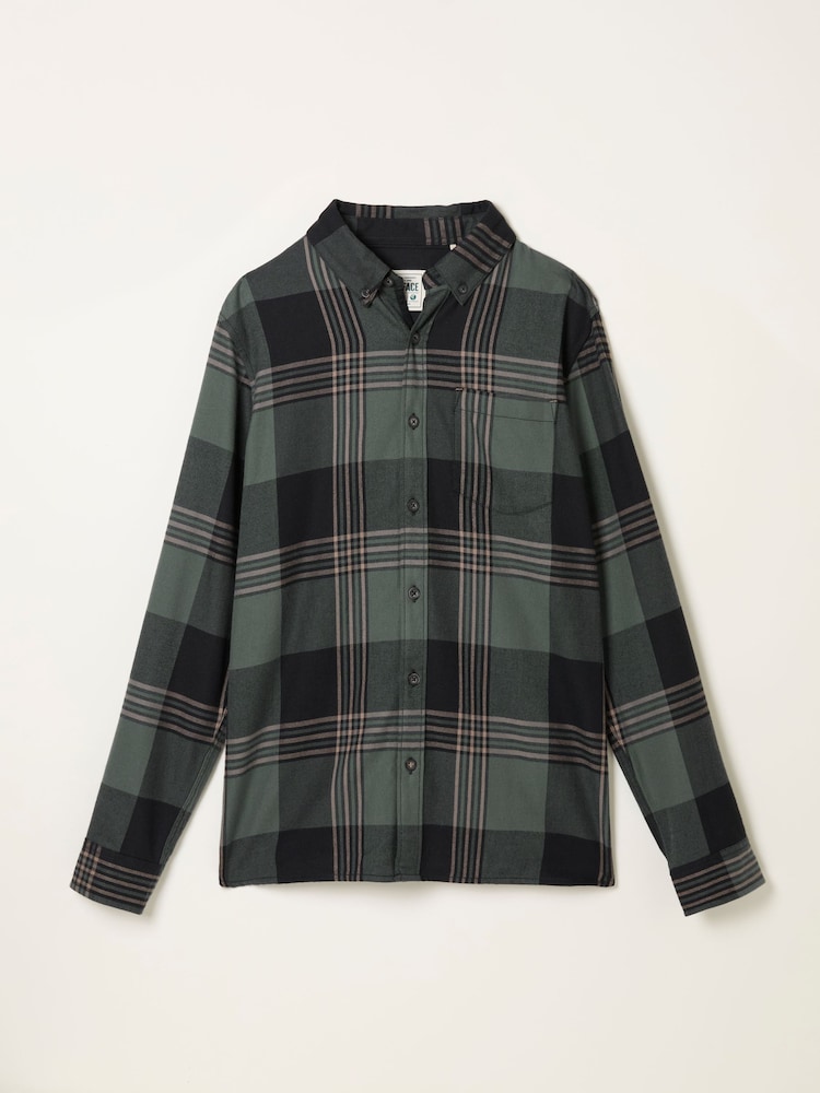 fat face Chale Emerald Green Long Sleeve Check Shirt