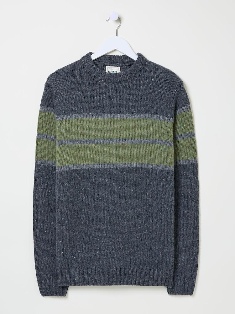 fat face Charcoal Grey Funtley Stripe Crew Neck Jumper