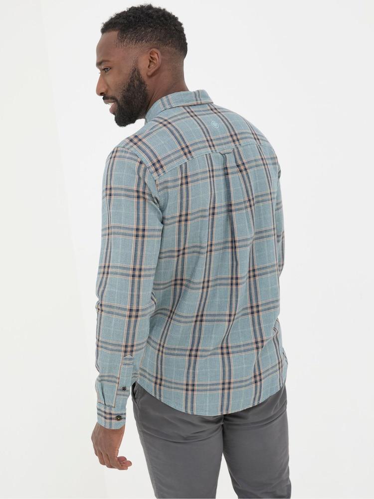 Fat Face Charlton Blue Long Sleeve Check 100% Cotton Shirt