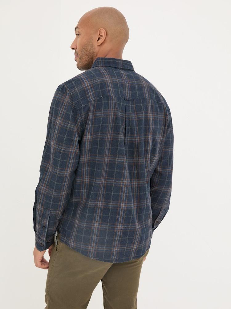 Fat Face Charlton Navy Long Sleeve Check 100% Cotton Shirt