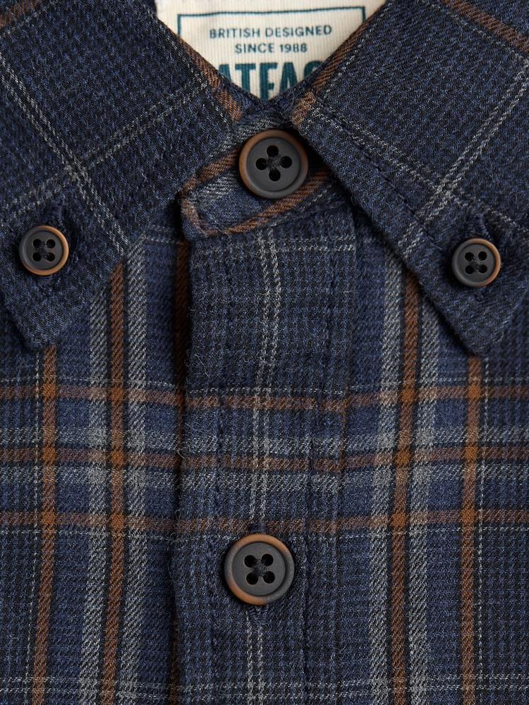 fat face Charlton Navy Long Sleeve Check 100% Cotton Shirt