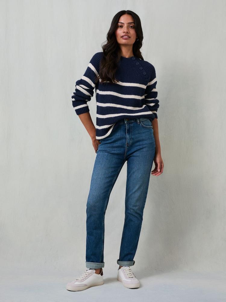 Fat Face Chesham Dark Vintage Blue Girlfriend Jeans