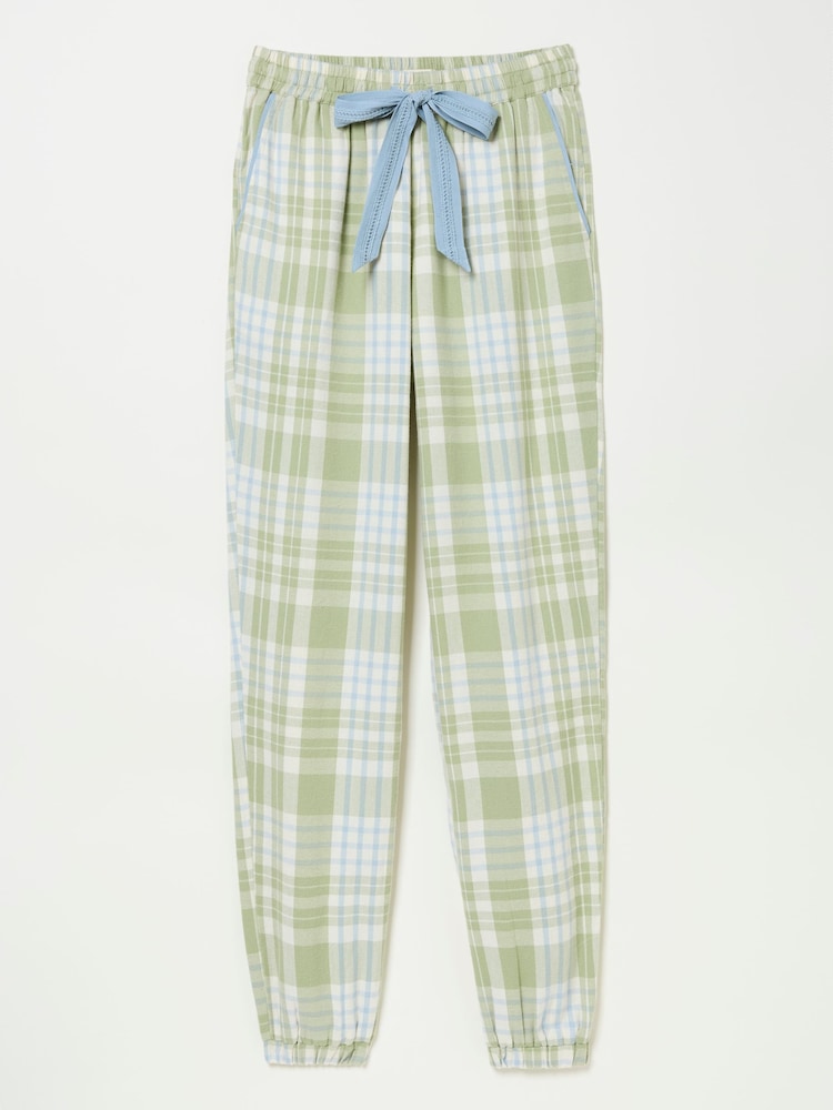 fat face Cora Green 100% Cotton Check Pyjama Bottoms