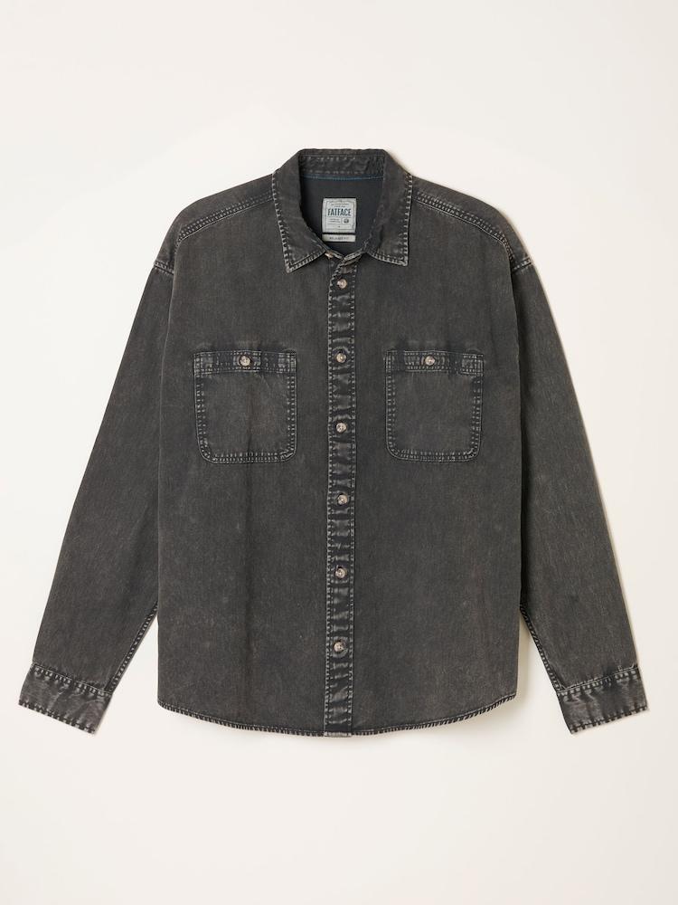fat face Dark Grey Long Sleeve Relaxed Fit Garment Dye Utility Shirt