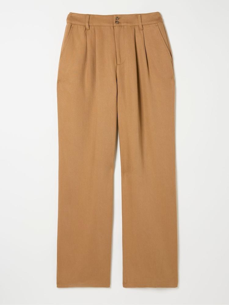 fat face Dark Natural Ginger Wide Leg Drape Trousers