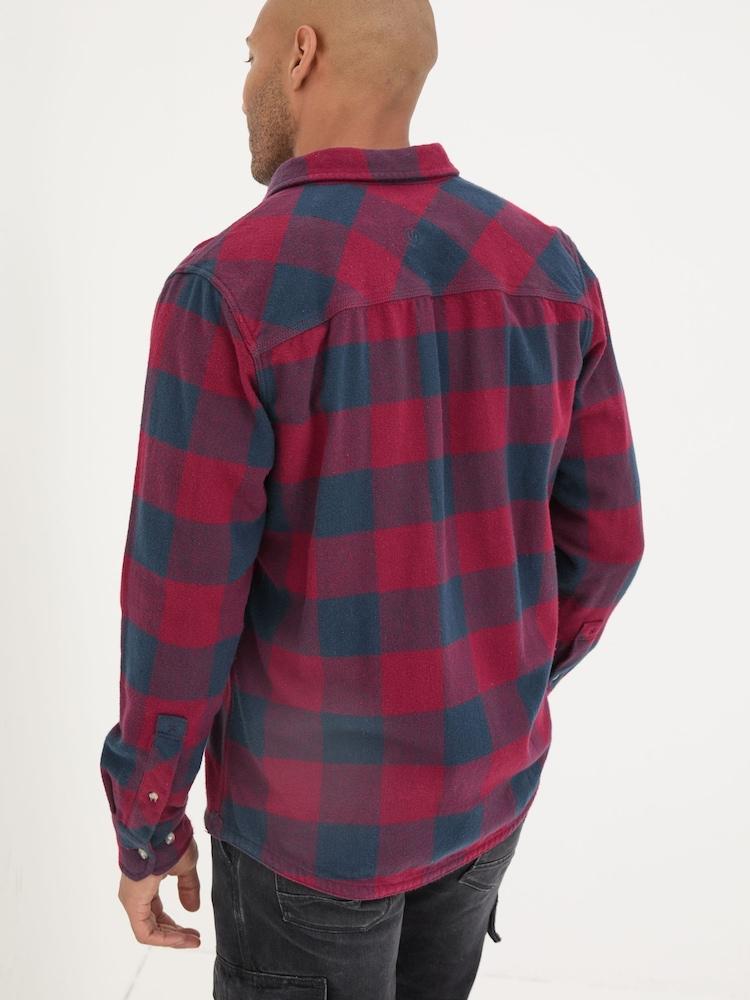 Fat Face Dark Red Long Sleeve Big Buffalo 100% Cotton Shirt