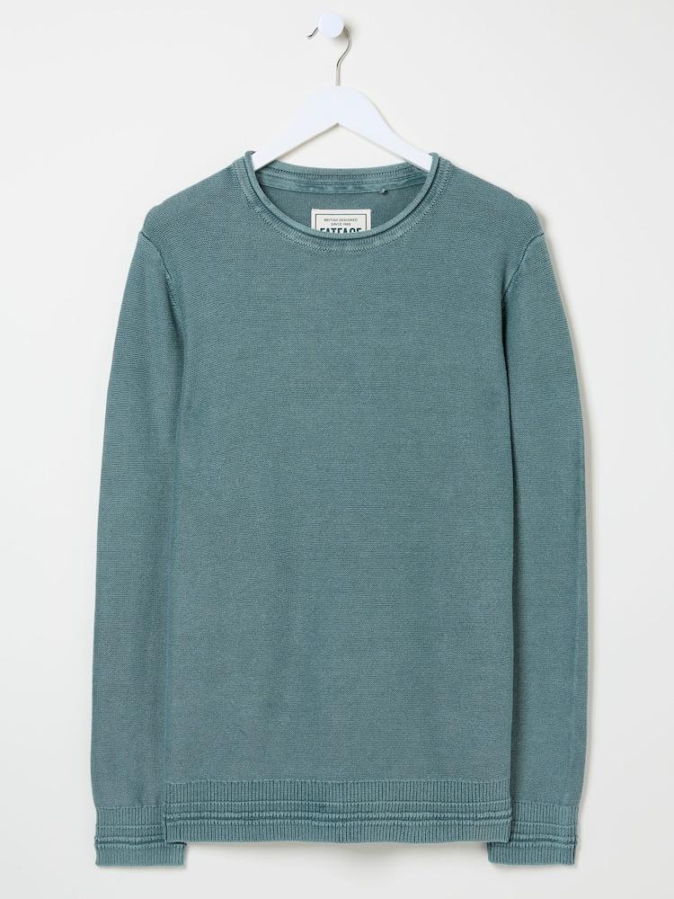 fat face Dark Teal Berwick Laundered Crew Neck Jumper