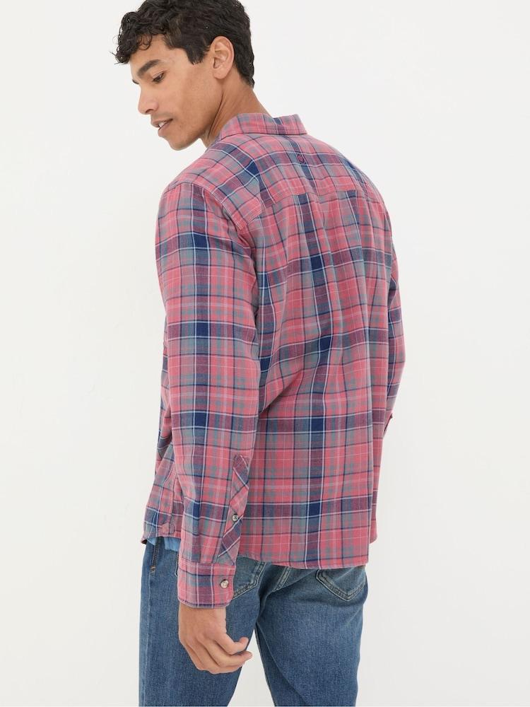 Fat Face Davington Pink 100% Cotton Long Sleeve Check Shirt