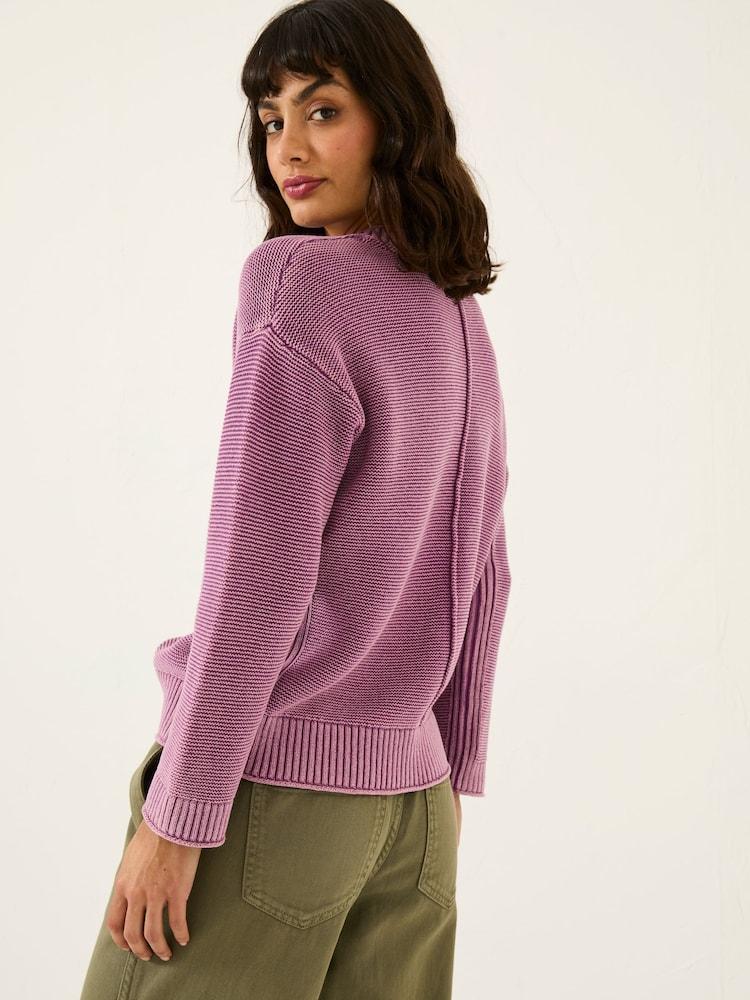 Fat Face Elia Dusky Purple Laundered Knitted Jumper
