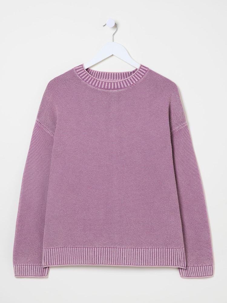fat face Elia Dusky Purple Laundered Knitted Jumper