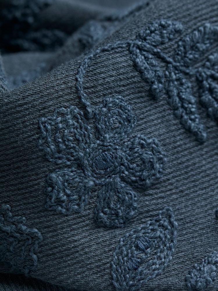 fat face Ellie Dark Vintage Blue Embroidered Hoodie