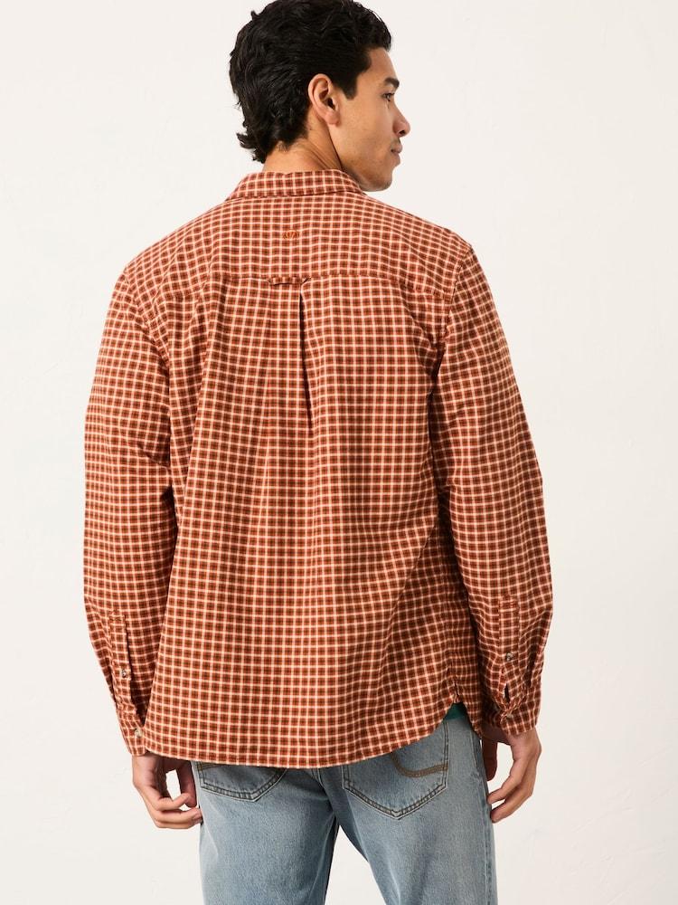 Fat Face Everly Terracotta Long Sleeve Gingham Shirt