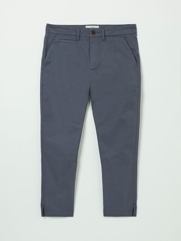 fat face Farnham Charcoal Grey Cropped Chino Trousers