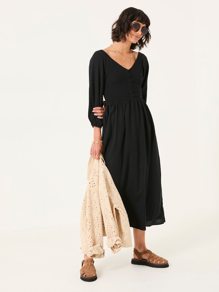 Fat Face Adele Black Midi Dress