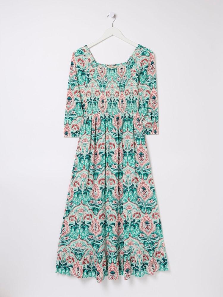 fat face Adele Blue Paisley Mirrored Midi Dress