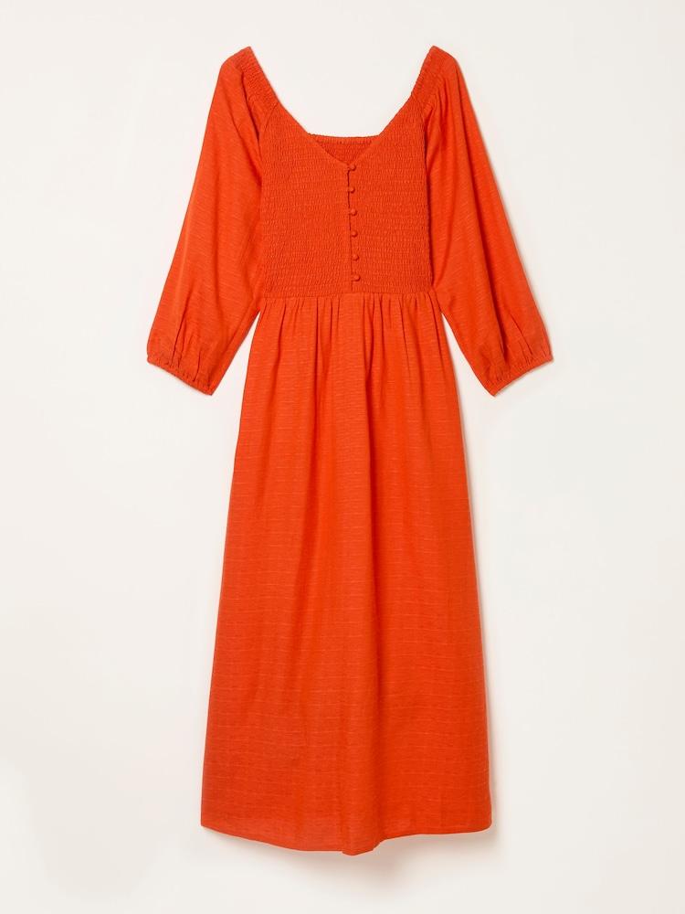 fat face Adele Orange Midi Dress