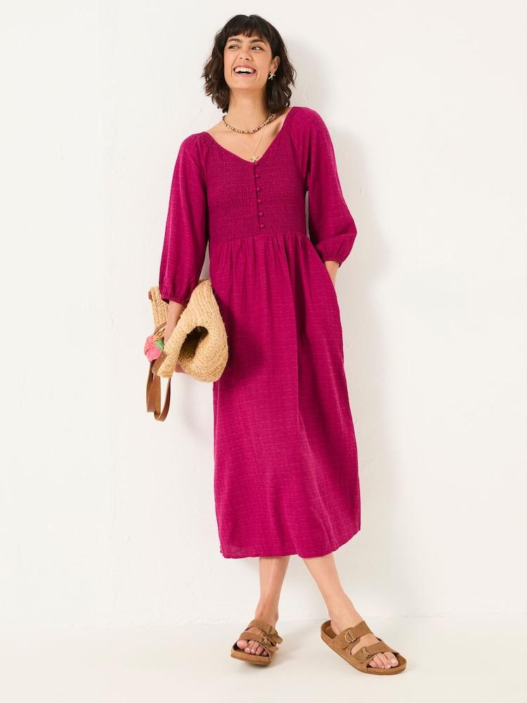 Fat Face Adele Plum Purple Midi Dress