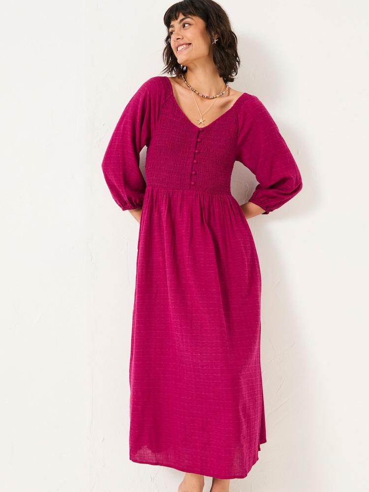 Fat Face Adele Plum Purple Midi Dress