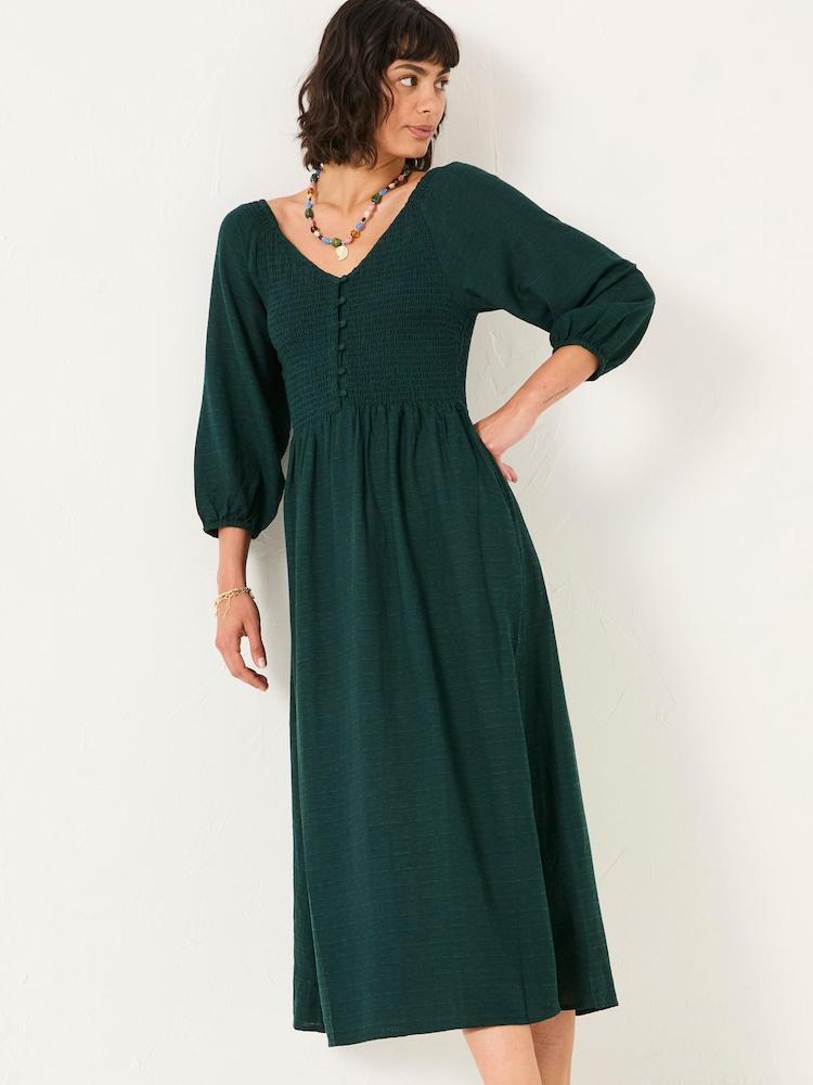 Fat Face Adele Teal Blue Regular Midi Dress