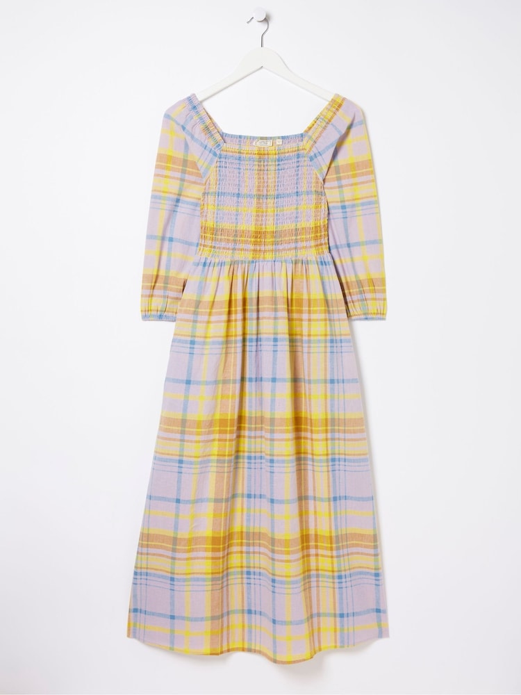 fat face Adele Yellow Midi Dress With Linen