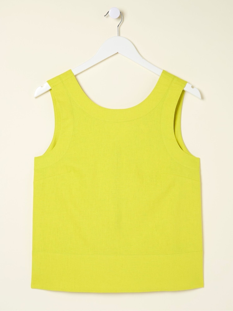 fat face Aditi Green Linen Blend Top