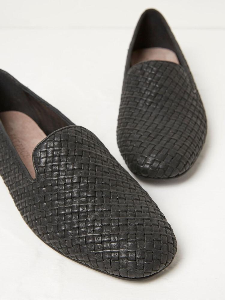 fat face Aila Black Woven Ballerinas Shoes