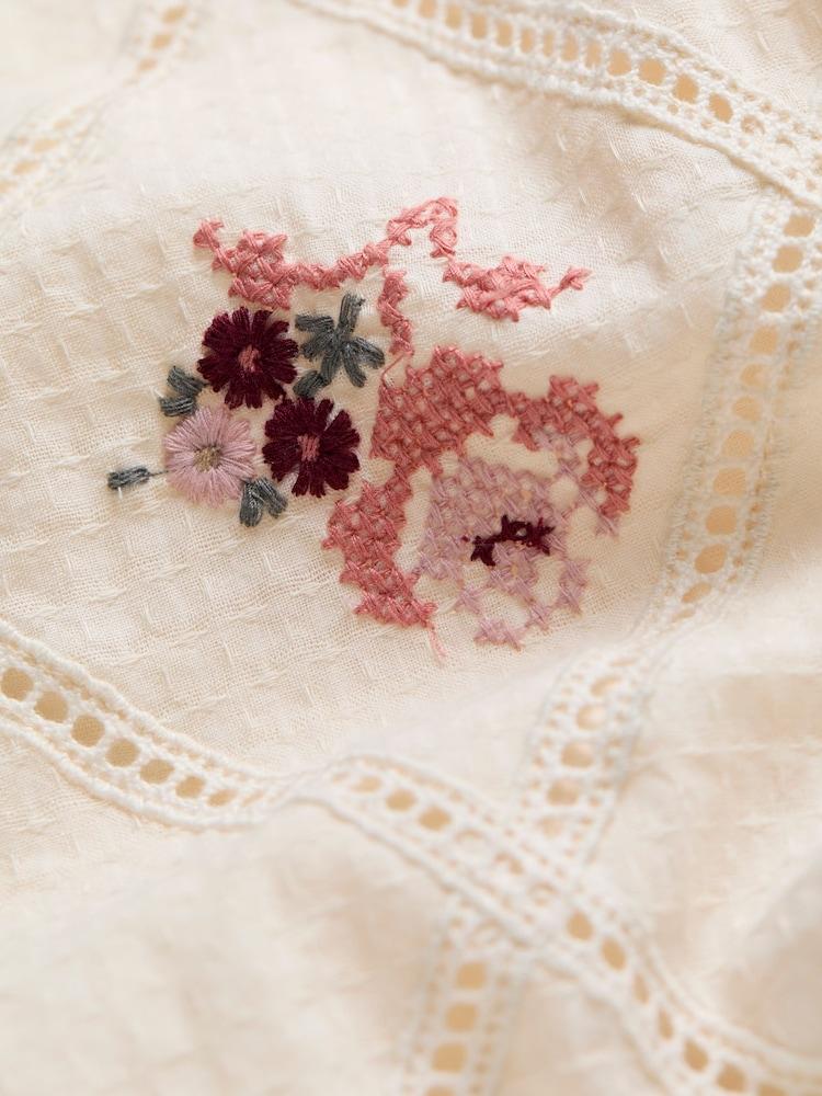 fat face Airee Ivory Beeble Embroidered Blouse