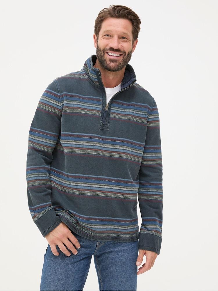 Fat Face Airlie Blue Stripe Panel Sweatshirt
