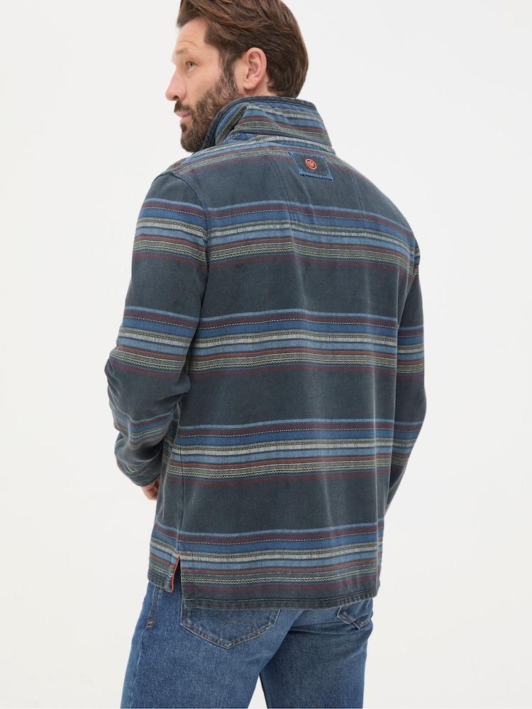 Fat Face Airlie Blue Stripe Panel Sweatshirt