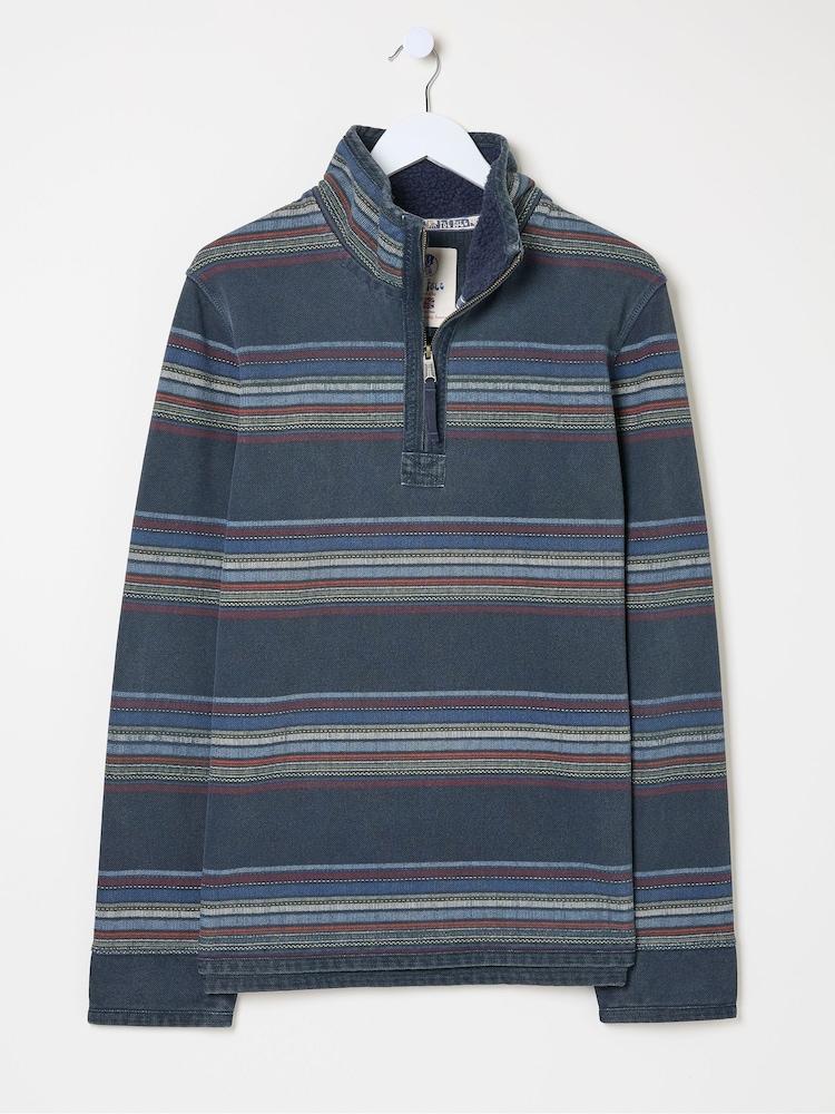 fat face Airlie Blue Stripe Panel Sweatshirt