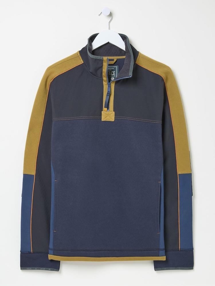 fat face Airlie Navy Blue Panel Sweatshirt