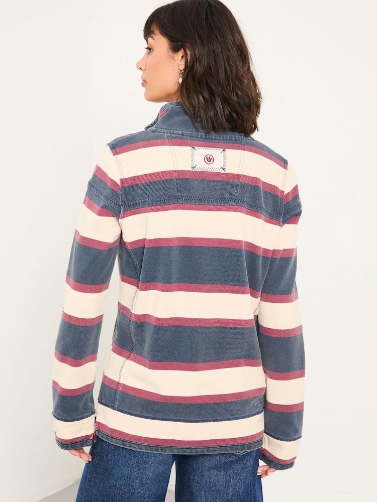Fat Face Airlie Navy Stripe Half Neck Sweat
