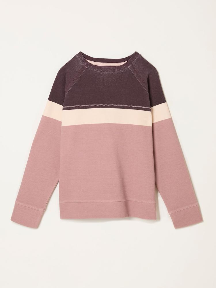 fat face Airlie Rose Pink Stripe Crew Sweatshirt