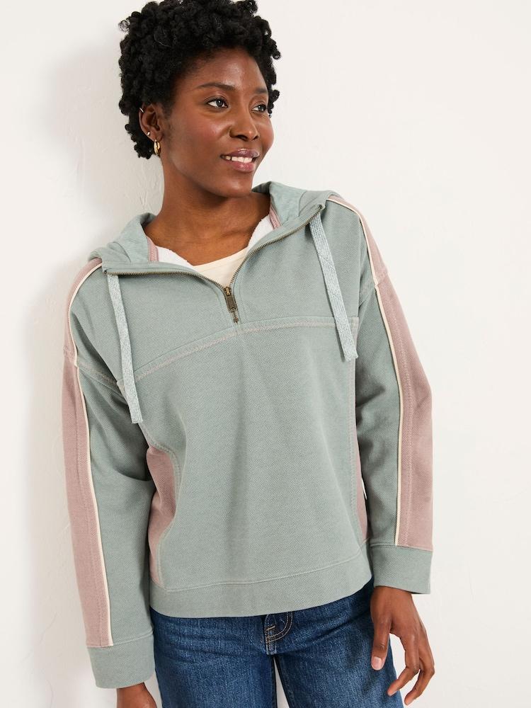 Fat Face Airlie Teal Blue Overhead Hoodie