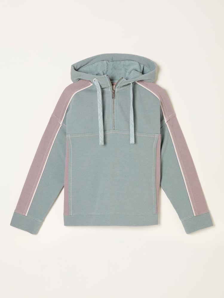 fat face Airlie Teal Blue Overhead Hoodie