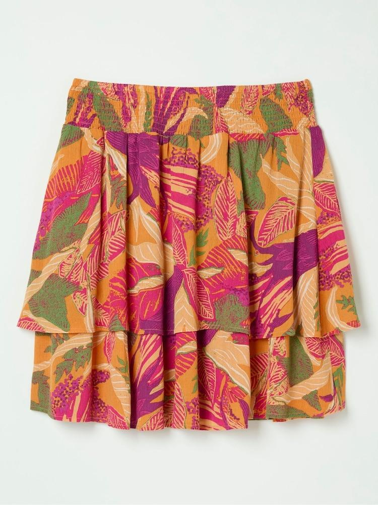 fat face Ali Orange Tropical Floral Skirt