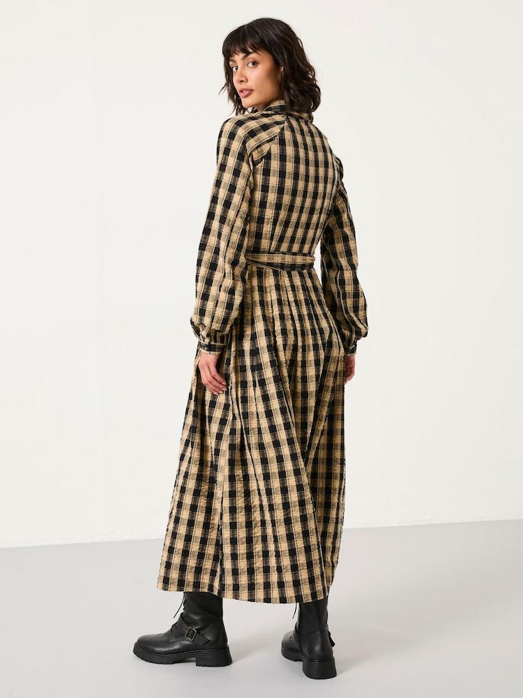 Fat Face Ally Black Regular Check Shirt Dress