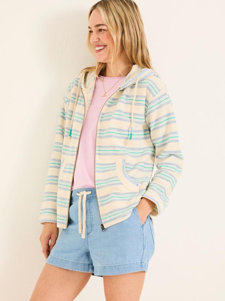 Fat Face Ally Natural Homespun Zip Through Hoodie